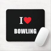 Liebt Bowling Bowler Krone Flach Cricket Ten Pin Mousepad (Mit Mouse)