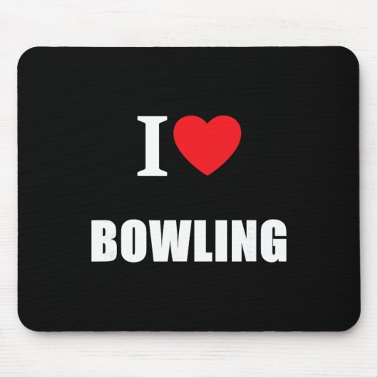 Liebt Bowling Bowler Krone Flach Cricket Ten Pin Mousepad (Vorne)