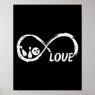 Liebt Bowling Infinity Bowler Frauen Mädchen Junge Poster