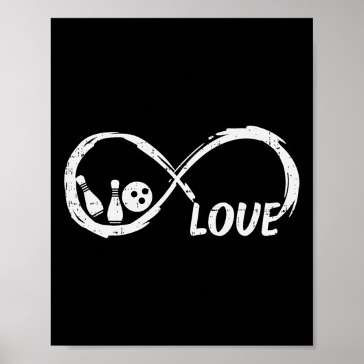 Liebt Bowling Infinity Bowler Frauen Mädchen Junge Poster (Vorne)