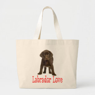 Liebt braunen Labrador Retriever-Welpen Jumbo Stoffbeutel