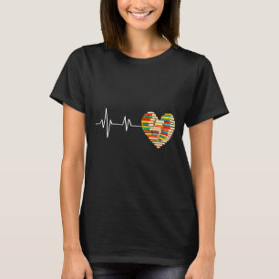 Liebt Bücher Herzschlag Herz Buchliebhaber Bücher  T-Shirt