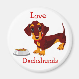 Liebt Dachshund-Cartoon-Welpen-Magnet Magnet