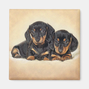 Liebt Dackel-Welpen-Hund-Kühlschrankmagnet Magnet
