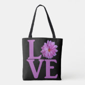 Liebt Dahlia Lavendel Klassiker Tasche (Rückseite)