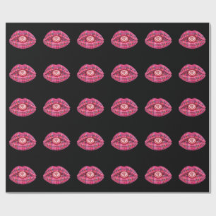Liebt den schottischen Tartan-Kuss-Lippen-Schottla Geschenkpapier