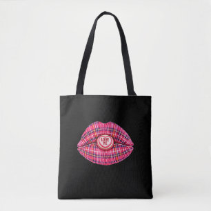Liebt den schottischen Tartan-Kuss-Lippen-Schottla Tasche