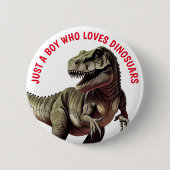 Liebt Dinosaurier Junge Button (Vorderseite)