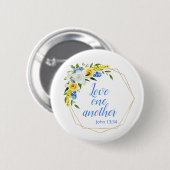Liebt einander Blumen Button (Vorne & Hinten)