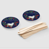 Liebt einander | Handfächer mit Lamm- und Blumenmo (Non-assembled)