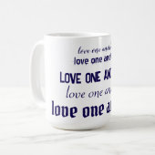 Liebt einander Kaffeetasse (Vorderseite Links)