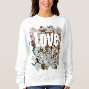 Liebt einander Kirschblüte Sweatshirt