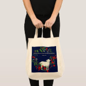 Liebt einander | Lamm- und Blumen-Tasche Tragetasche (Vorderseite (Produkt))