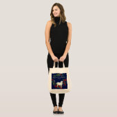 Liebt einander | Lamm- und Blumen-Tasche Tragetasche (Vorderseite (Model))