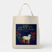Liebt einander | Lamm- und Blumen-Tasche Tragetasche (Rückseite)