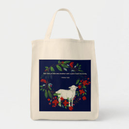 Liebt einander | Lamm- und Blumen-Tasche Tragetasche