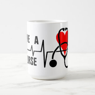 Liebt-eine-Krankenschwester-Herz-Stethoskop-Design Kaffeetasse