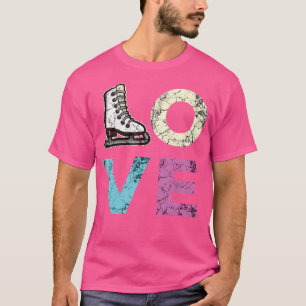 Liebt Eiskunstlauf Für Eislaufende Mädchen T-Shirt