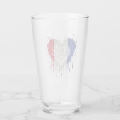 Liebt Frankreich Flagge Glas (Rückseite)