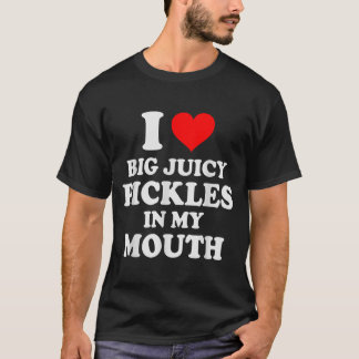 Liebt große saftige Gurken Mund Lustiger Gurkenlie T-Shirt
