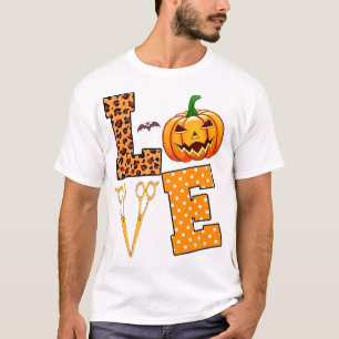 Liebt Halloween-Friseur T-Shirt