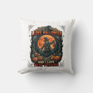 Liebt Halloween Skelett Vogelscheuche Vollmond Kür Kissen