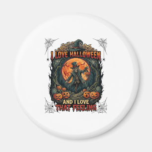 Liebt Halloween Skelett Vogelscheuche Vollmond Kür Magnet