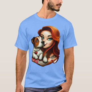 Liebt Hunde Familie T-Shirt