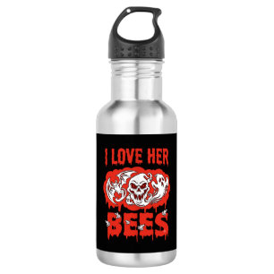 Liebt ihre Bienen Schädel Geist Fledermaus Blut tr Edelstahlflasche