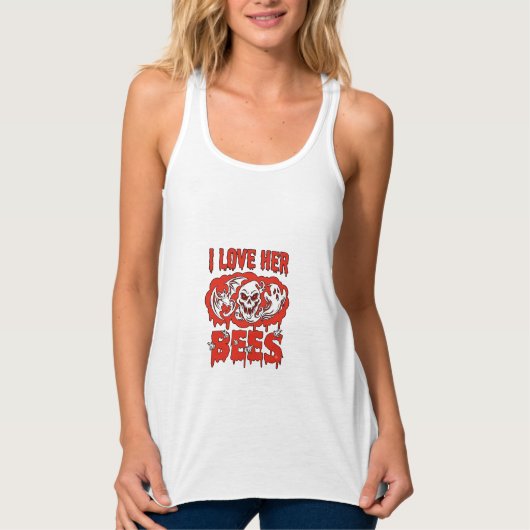 Liebt ihre Bienen Schädel Geist Fledermaus Blut tr Tank Top (Vorderseite)