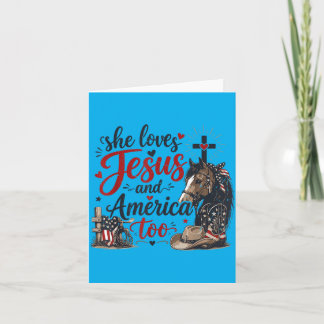 Liebt Jesus Amerika Auch 4. Juli Pferd Christlich Karte