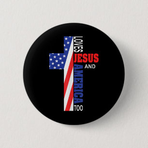 Liebt Jesus und Amerika auch Christliches Kreuz Go Button