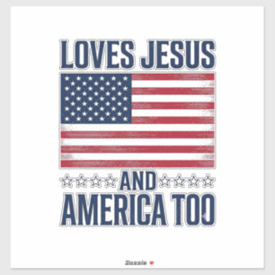 Liebt Jesus und Amerika auch zu patriotisch christ Aufkleber