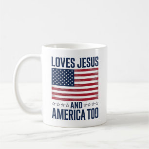 Liebt Jesus und Amerika auch zu patriotisch christ Kaffeetasse