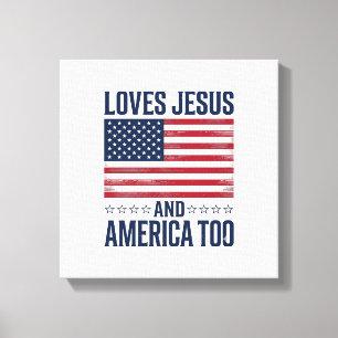 Liebt Jesus und Amerika auch zu patriotisch christ Leinwanddruck