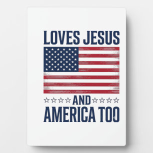 Liebt Jesus und Amerika zu patriotisch christlich Fotoplatte