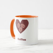 Liebt Kaffee Herz Tasse (Vorderseite Links)