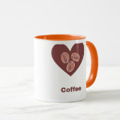 Liebt Kaffee Herz Tasse (VorderseiteRechts)
