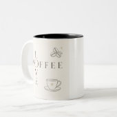Liebt Kaffee Minimalistische Tasse | Hübsche Kaffe (Vorderseite Links)