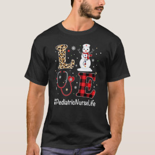 Liebt Kinderkrankenschwester Leben Schneemann Weih T-Shirt