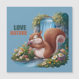 Liebt Natur Lustige Eichhörnchen Magnetkarte