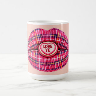 Liebt schottischen Tartan-Kuss-Lippen Schottland r Kaffeetasse