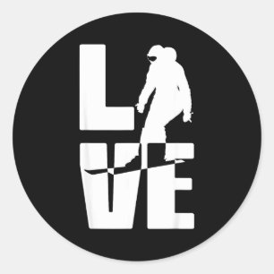 Liebt Skifahren, Pulverschnee-Sucher, Ski-Fan, Ski Runder Aufkleber