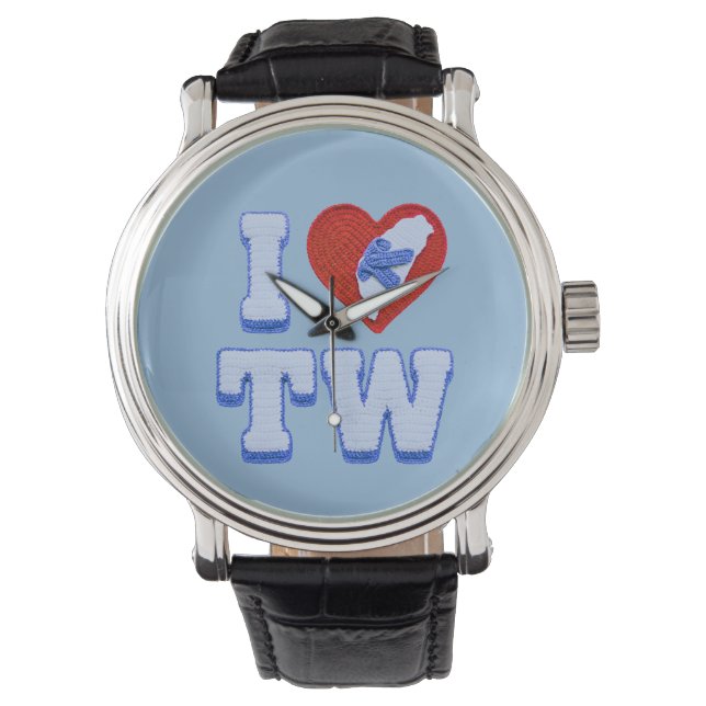 Liebt taiwanesische Pantoffeln Armbanduhr (Vorderseite)