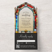 Liebt Tarot Festglass Stil Europäische Hochzeit All In One Einladung (Innen Boden)