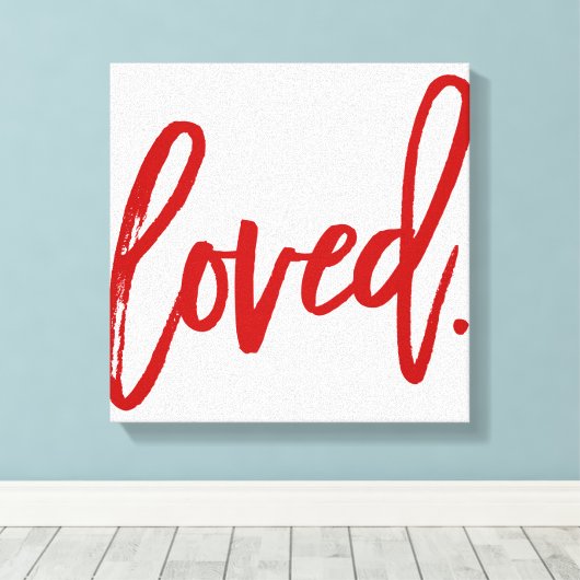 LIEBT. Typografie Leinwanddruck (Insitu (Holzboden))