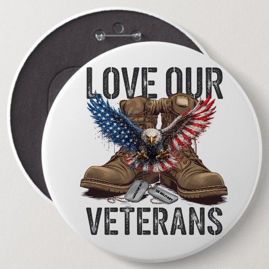 Liebt unsere Veteranen Button (Vorne & Hinten)