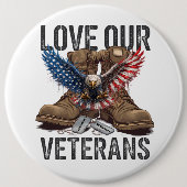 Liebt unsere Veteranen Button (Vorderseite)