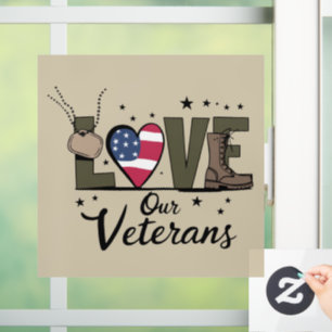 Liebt unseren Veteranentag Stolz Militärveterantag Fensteraufkleber