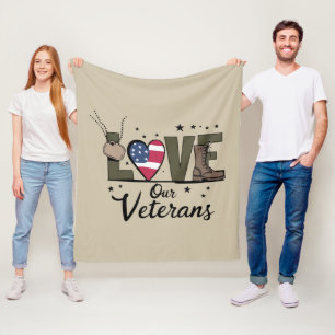Liebt unseren Veteranentag Stolz Militärveterantag Fleecedecke